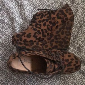 Cheetah Bootie Wedges
